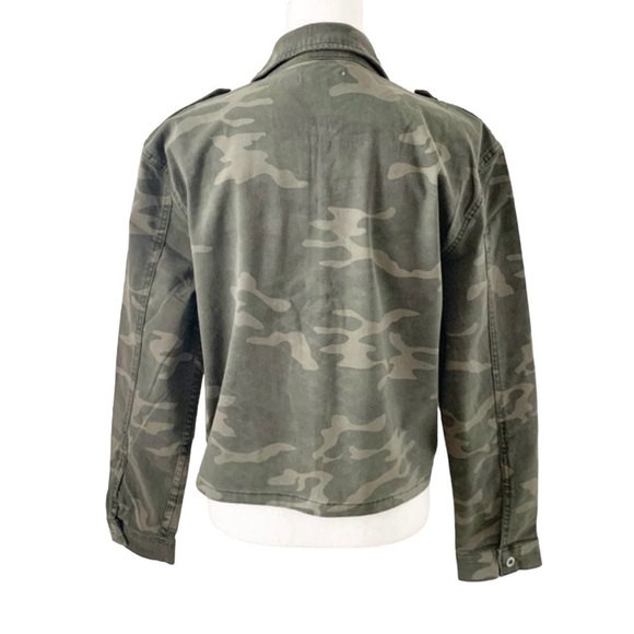 Good American NWT Camo Print Soft Stretch Short Military Jacket Army Green Sz XS - Picture 6 of 10